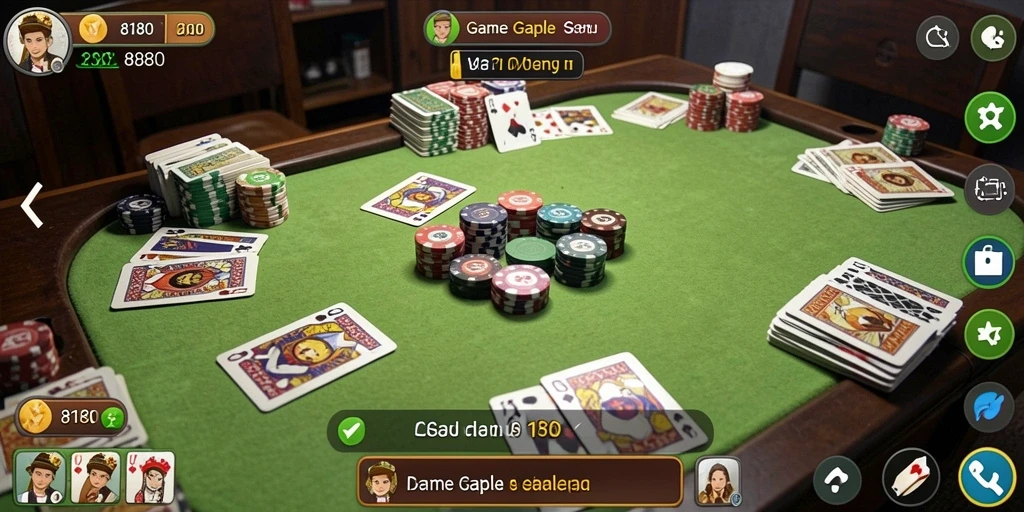 Tampilan gameplay Gaple yang menarik dan interaktif dari 8180.
