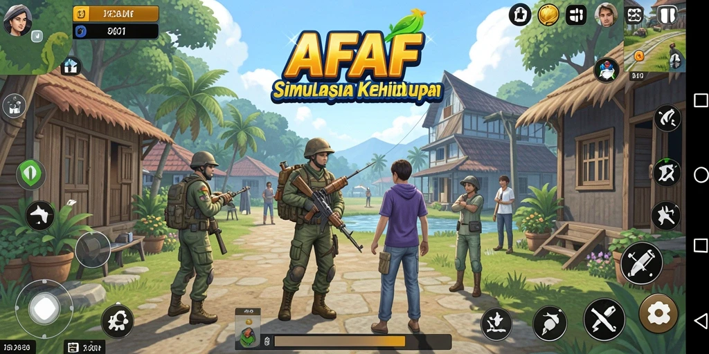 Tangkapan layar AFAF menampilkan pengalaman gameplay simulasi yang mendalam.