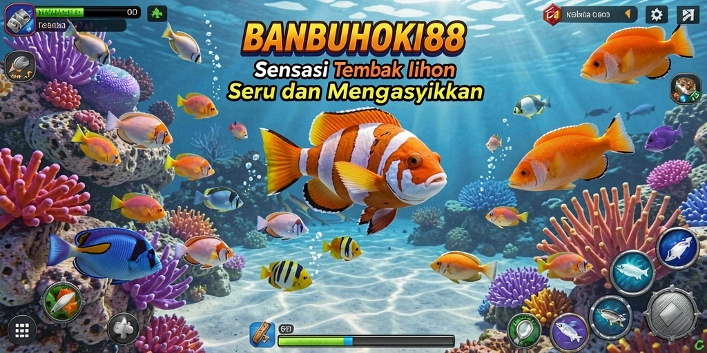 Screenshot utama menampilkan gameplay seru Tembak Ikan.