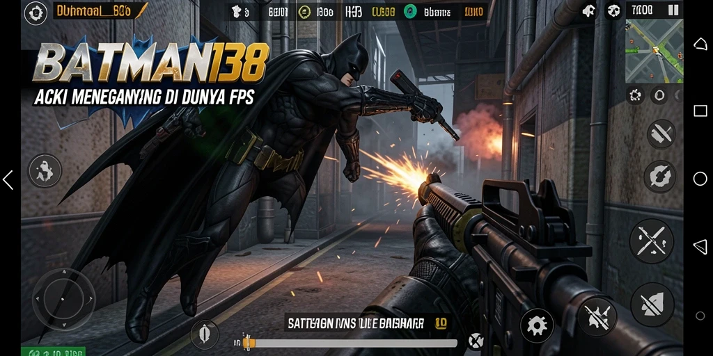 Tampilan aksi mendebarkan dari gameplay FPS di BATMAN138.