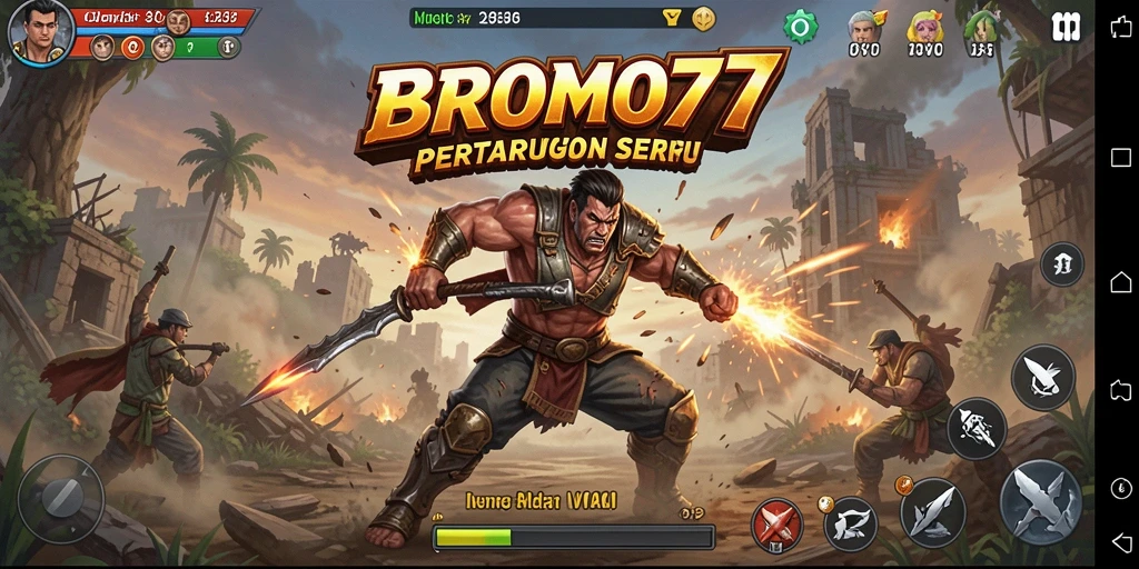 Screenshot BROMO77 menampilkan aksi pertarungan yang mendebarkan.