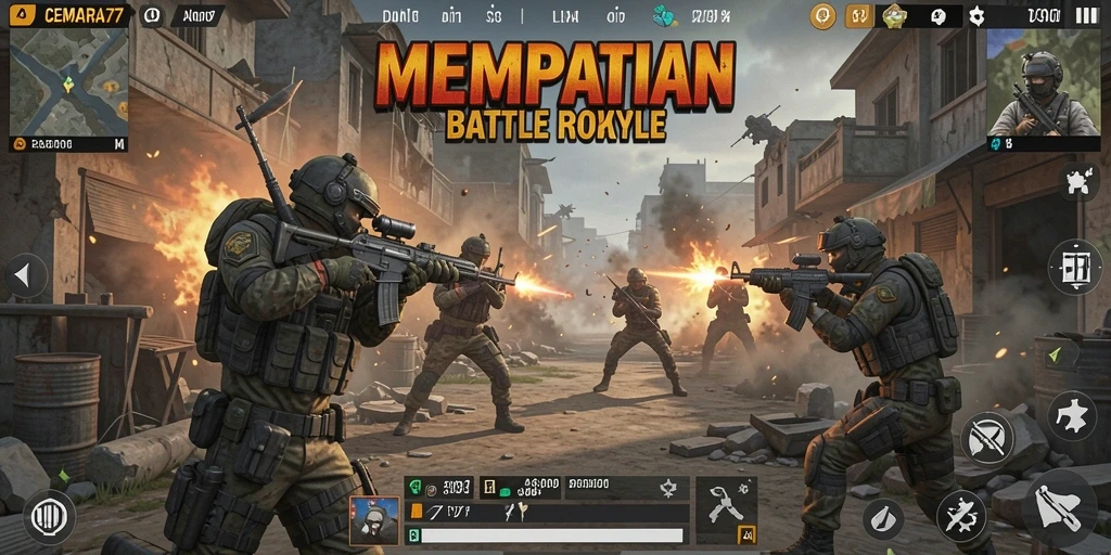 Tampilan gameplay CEMARA77 yang intens dan penuh aksi.