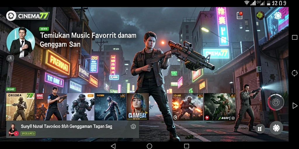 Tampilan gameplay CINEMA77 menampilkan eksplorasi musik yang menarik.
