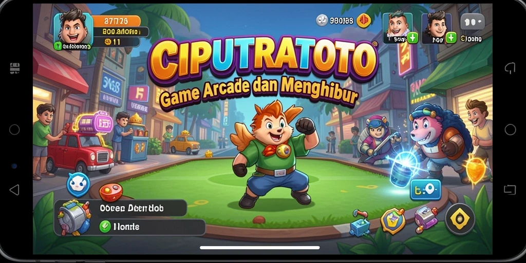 Screenshot gameplay seru CIPUTRATOTO dengan aksi karakter yang menghibur.