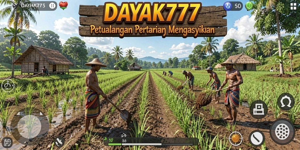 Screenshot utama DAYAK777 menampilkan petualangan bertani yang mengasyikkan.