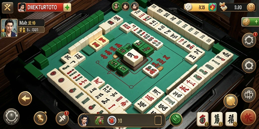 Screenshot gameplay <strong>DIREKTURTOTO</strong> yang menampilkan keseruan permainan Mahjong.