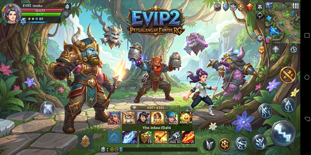 Screenshot gameplay EVIP2 yang menunjukkan aksi seru dalam petualangan RPG.