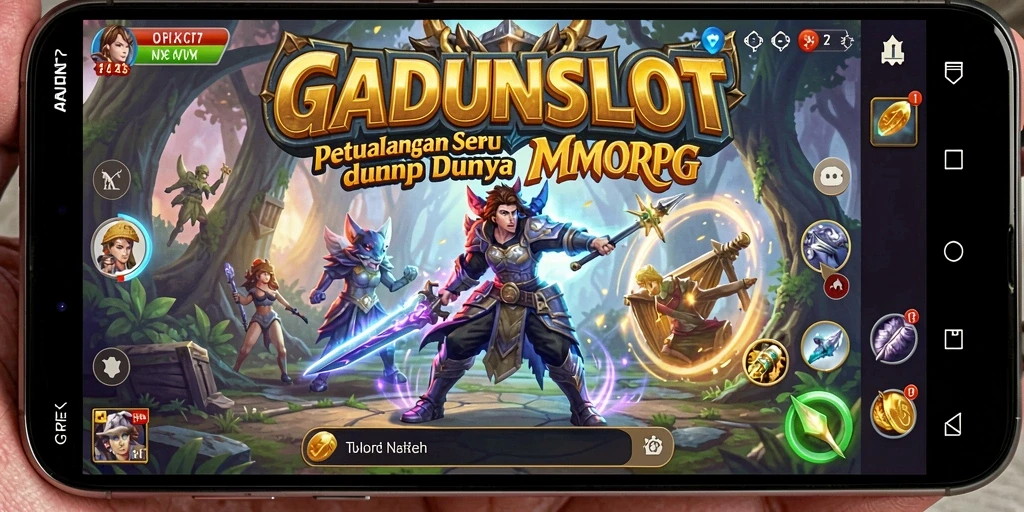 Screenshot utama GADUNSLOT menampilkan gameplay seru dalam dunia MMORPG.