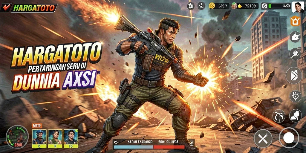 Tampilan gameplay HARGATOTO yang mendebarkan dan penuh aksi.