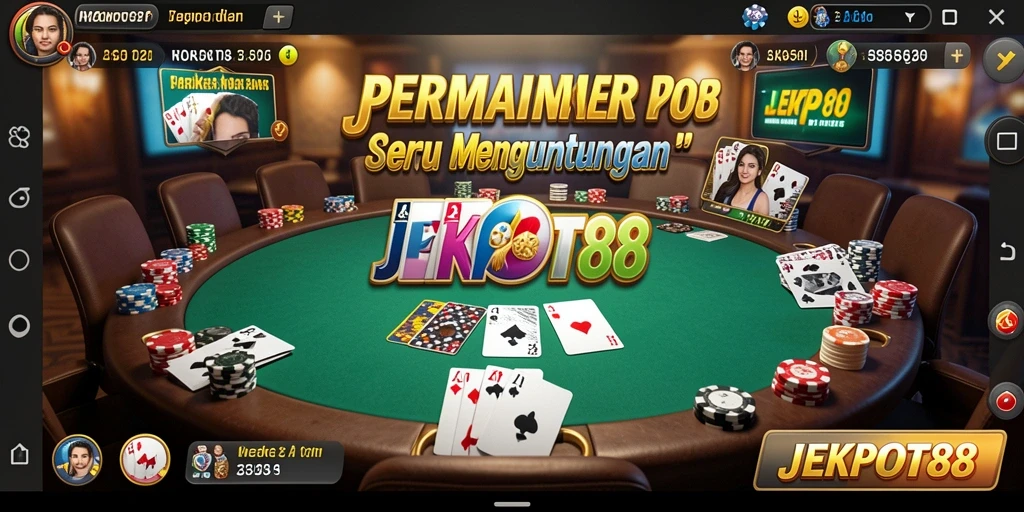 Tampilan gameplay seru dalam permainan Poker JEKPOT88.