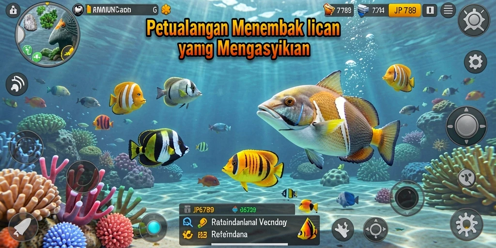 Tampilan gameplay menarik dari JP6789 saat menembak ikan.