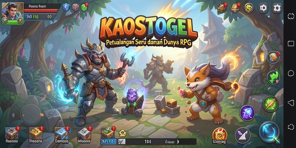 Tampilan gameplay seru KAOSTOGEL dalam dunia RPG.