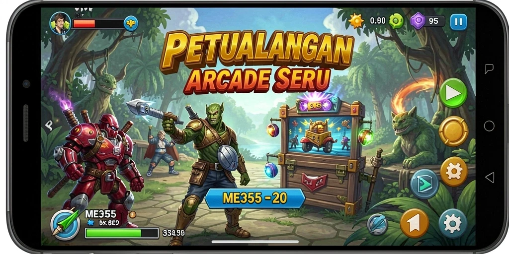 Tampilan gameplay seru dalam ME355 yang penuh aksi arcade.