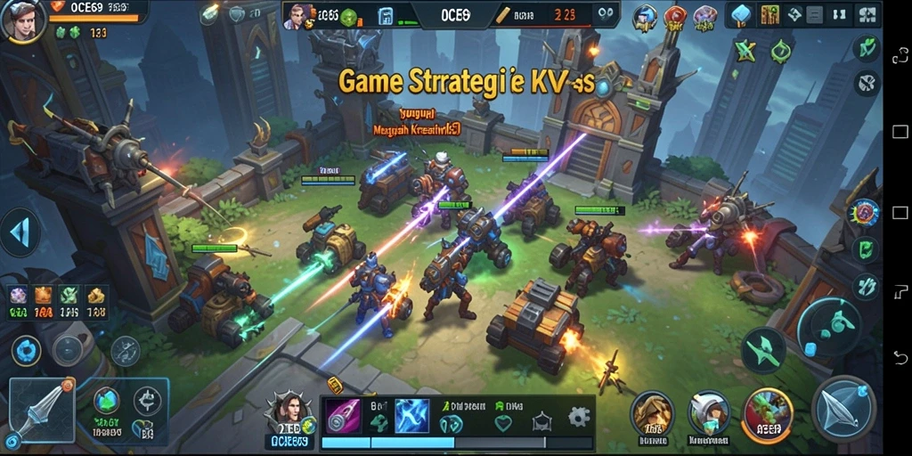 Tangkapan layar gameplay OCE69 menunjukkan pertempuran strategi yang intens.