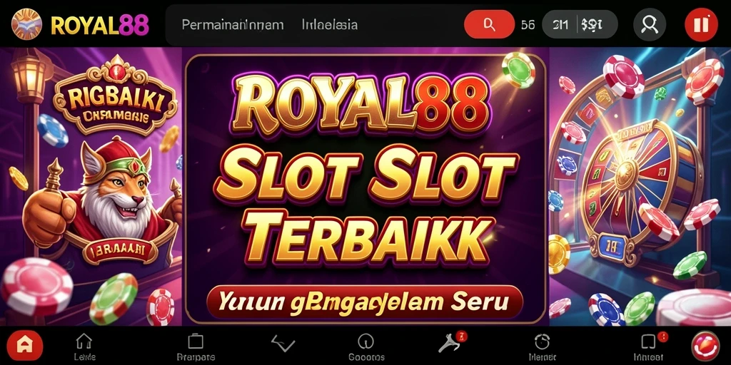 Tampilan menarik gameplay Slot ROYAL88 dengan simbol-simbol yang warna warni.