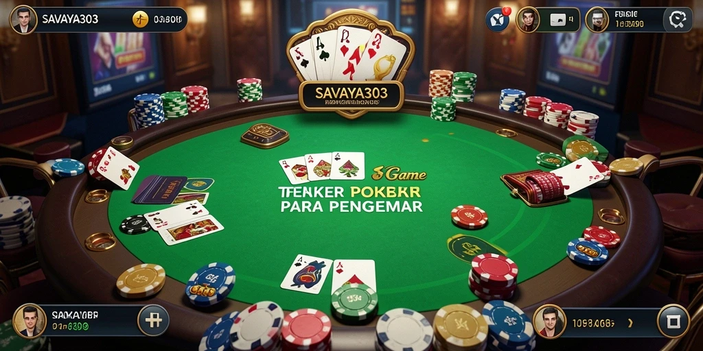 Tampilan gameplay Poker yang seru dan mendebarkan.