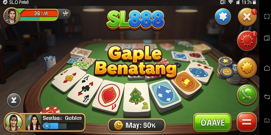 Tampilan gameplay seru dari SL888 yang menampilkan strategi Gaple.