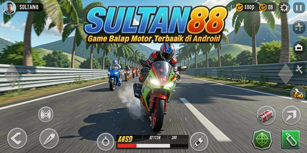 Tampilan gameplay SULTAN88 yang mendebarkan saat balap motor.