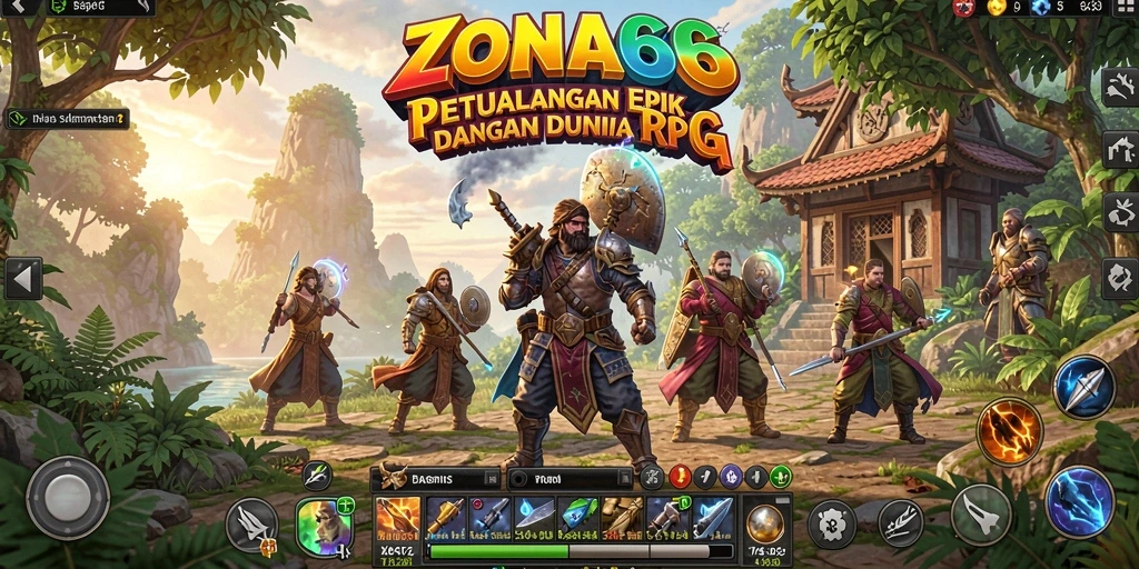 Gameplay ZONA66 yang seru dan mendebarkan dalam petualangan RPG.